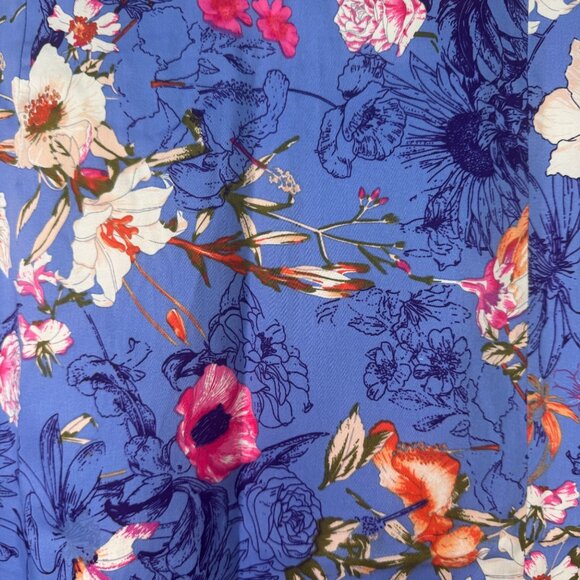 Eloquii Size 20 Floral Print Pencil Skirt Blue Multicolor Cotton Blend - Picture 4 of 7